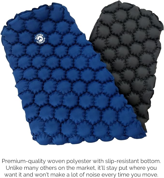 ECOTEK Outdoors Hybern8 Ultralight Inflatable Sleeping Pad with Contoured FlexCell Honeycomb Design - Easy to Inflate, Comfortable, Lightweight, Durable, and Hammock Approved [Evergreen]