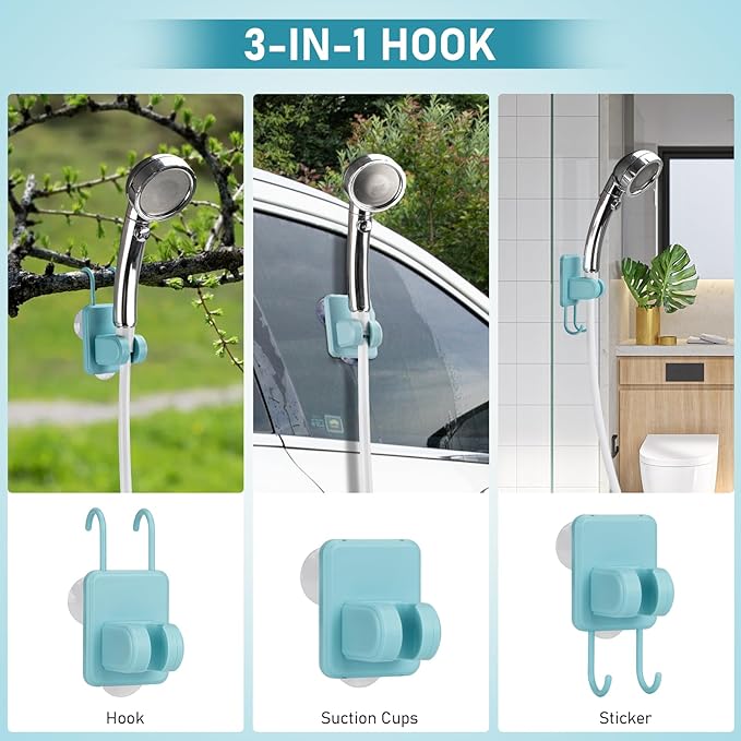 Portable Hot Shower for Camping, 1000W Immersion Heated, Rechargeable Camping Shower Pump, 6.6 Gallons Folding Bucket for Camping, Hiking, Traveling, Washing