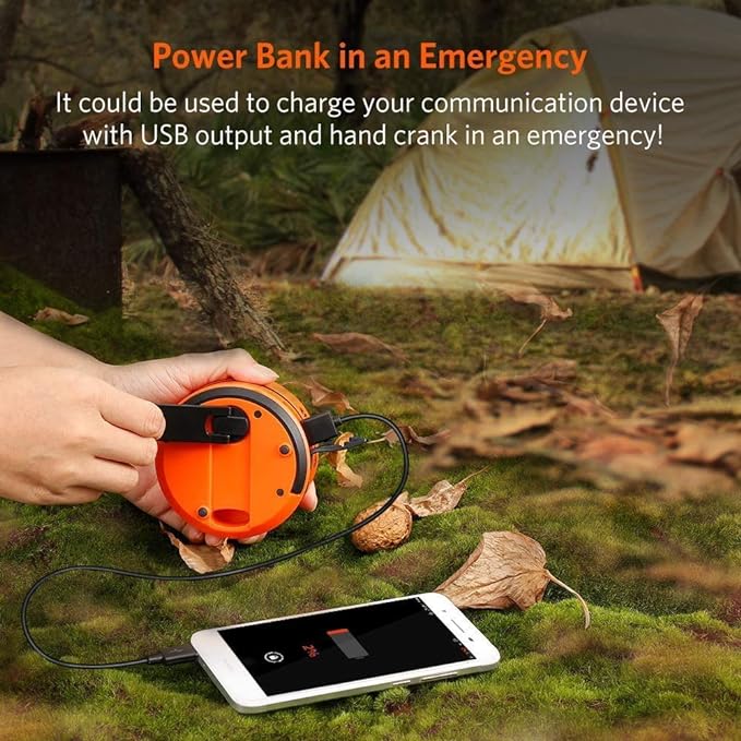 ThorFire LED Camping Lantern Lights Hand Crank USB Rechargeable Lanterns Collapsible Mini Flashlight Emergency Torch Night Light Tent Lamp for Camping Hiking Tent Garden Patio - CL01