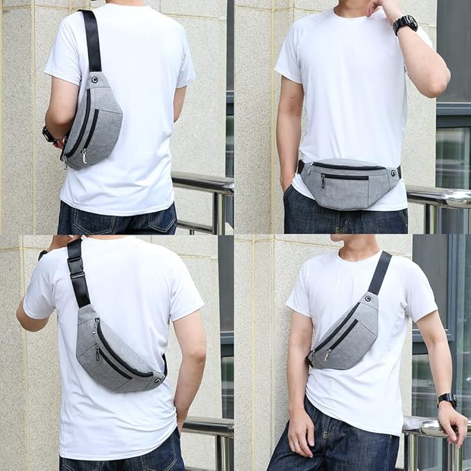 Fanny Pack for Men & Women, Fashion Waterproof Waist Packs with Adjustable Belt, Casual Bag Bum Bags for Travel Sports Running.