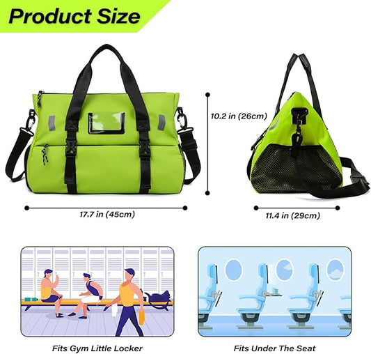 Gym Bag for Women, Yoga Mat Bag with Shoes Compartment & Wet Dry Pockets & Adjustable Yoga Mat Holder