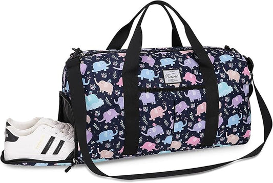 KAMO Travel Duffle Bag, Weekender Bags for Women with Shoe Compartment, Gym Bag for Women with Wet Pocket Workout Dance Tote Bag Personal Item Travel Bag with Trolley Sleeve