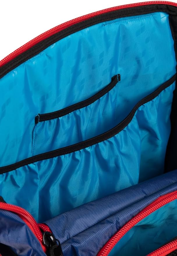 ARENA Spiky III Backpack 45 Swimming Athlete Sports Gym Rucksack Large Training Gear Equipment Swim Bag for Men and Women, 45 Liters, Navy/Red/White