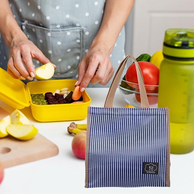 PATIKIL Insulated Lunch Bag, Oxford Cloth Waterproof Lunch Tote Bag Thermal Portable Lunch Box Food Container for Work Office Picnic Outdoor, 9.45"x5.91"x8.66", Blue