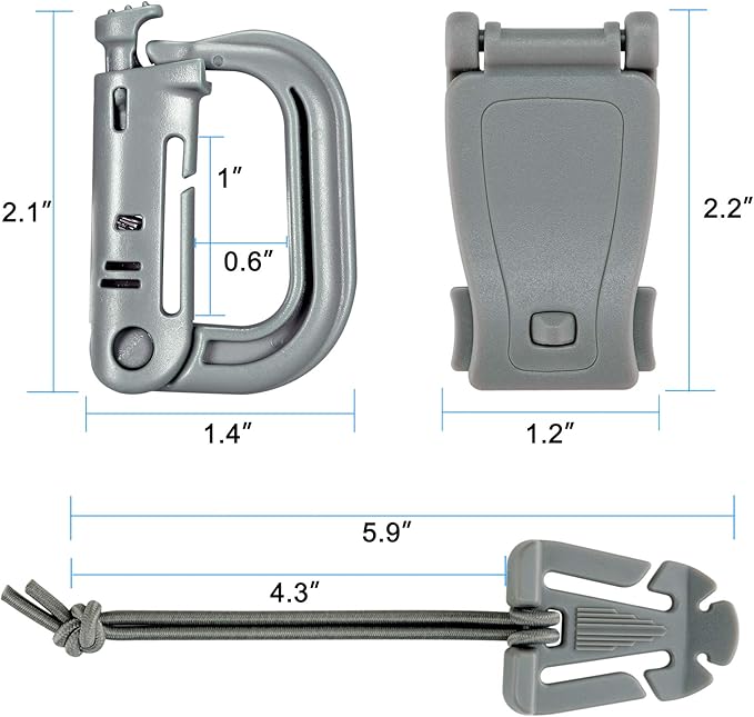 BOOSTEADY 36PCS Attachments for Tactical Backpack Vest Belt,D-Ring Grimloc Locking Gear Clip, Web Dominator Elastic Strings, Strap Management Tool Buckle,Hydration Tube Clips,Key Ring,MOLLE Bag