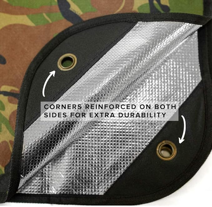 Arcturus Heavy Duty Survival Blanket – Insulated Thermal Reflective Tarp - 60" x 82". All-Weather, Reusable Emergency Blanket for Car or Camping (Woodland Camo)