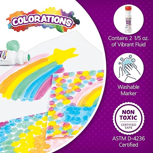 Colorations Dabber Dot Markers 4 Colors per Set, 12 Sets, Each set Individually Packaged, Personalize & Decorate for Gifts, Arts & Craft Craft for Children, Kids Crafts for Home or the Classroom