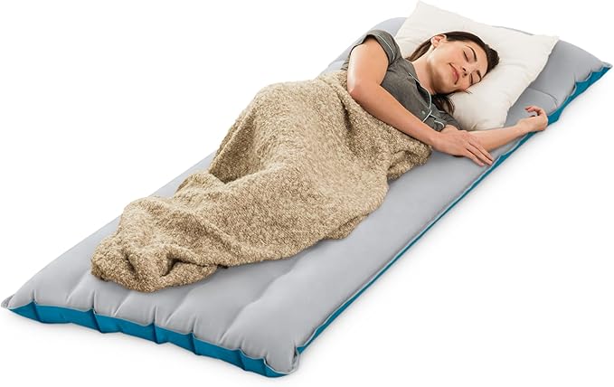 Intex 67997E Camping Sleeping Air Mattress 26.5" x 72.5": Durable Outdoor Use – 2-PLY Laminate – Velvety Surface – Unique Construction – 300lb Weight Capacity