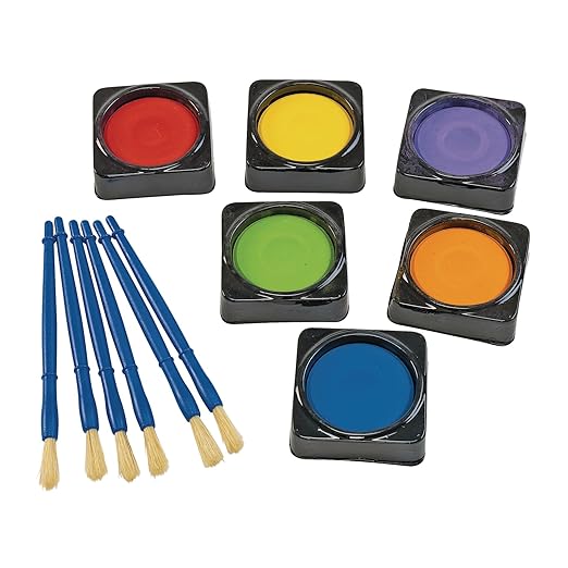 Colorations Individual Tempera Cake Classroom Pack Classroom Supplies for Arts and Crafts Multicolor Variety Pack, Model:TEMPAK, Blue,Green,Multicolor,Orange,Purple,Red, 36 Piece Set