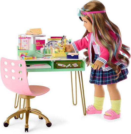 American Girl Truly Me 18-inch Doll Love to Explore Art & Science Playset with Pottery Wheel and Microscope, For Ages 6+