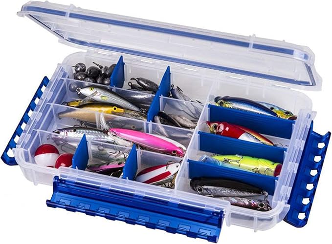 Flambeau Outdoors WP4005 Waterproof Fishing Tackle Box - Includes 11 Dividers, 16 Compartments, Waterproof Clear Tackle Box Fishing Lure Organizer, Ultimate Tuff Tainer Tackle Box with Zerust Dividers