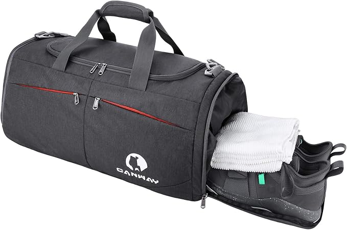Canway Sports Gym Bag, Travel Duffel bag with Wet Pocket & Shoes Compartment for men women, 45L/40L, Lightweight