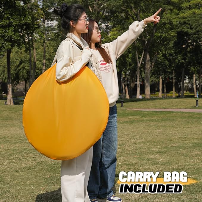 MoNiBloom Pop Up Tent 2 Person for Camping Waterproof Outdoor Easy Set Up Automatic Family Travel Tent, 2 Doors and Side Windows Instant Easy Popup Beach Tent with Carry Bag, Yellow