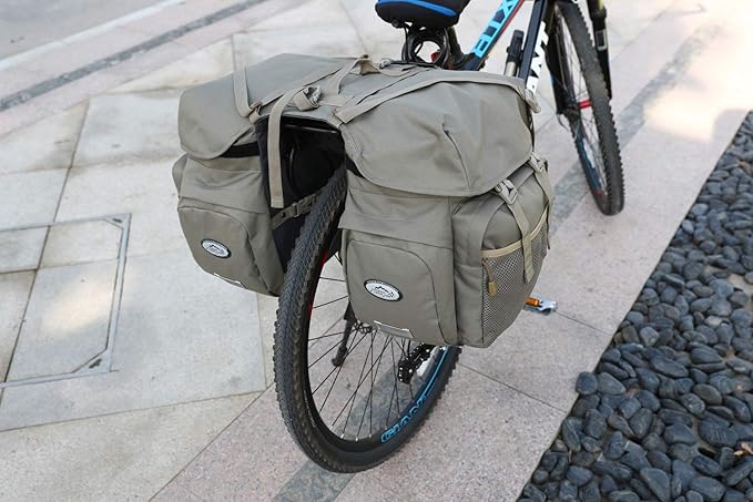 50L Bike Panniers Bicycle Commuting Bag Waterproof Saddle Bags with Rain Cover for Bicycle Rear Rack Carrier, Support for Width Less Than 7 inches Bike Rack