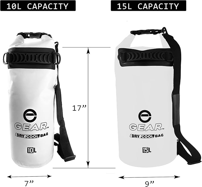 Dry Bag Floating Cooler - Roll Top Insulated Backpack – Portable, Collapsible, Waterproof with Padded Shoulder Strap - Perfect for Kayaking Fishing Beach Hiking -15L