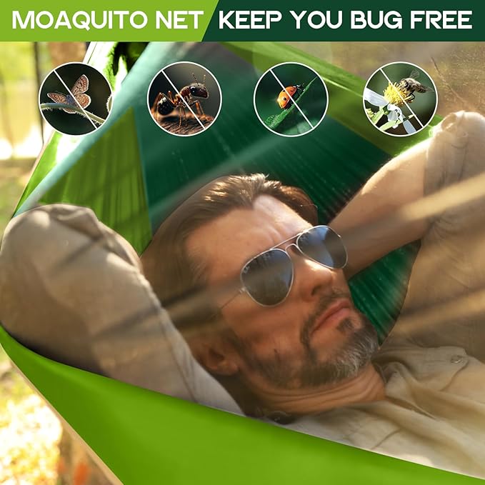 Camping Hammock Mosquito Net,Double & Single Portable Hammocks Hammocks with 2 Tree Straps,Hammock Tent for Travel Camping,Camping Accessories for Indoor Outdoor Hiking Backpacking Backyard Beach