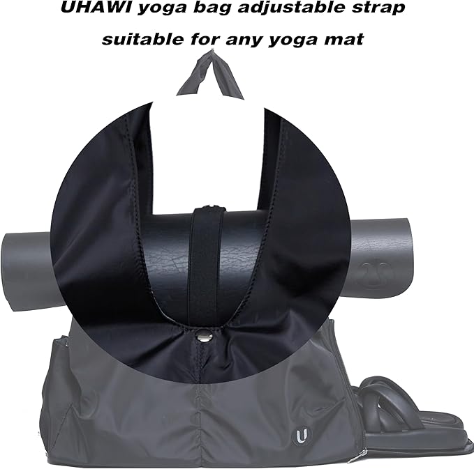 Gym bag with yoga mat holder Gym Bags for Women yoga bag with Shoes Compartment and Wet Dry Storage Pockets with Adjustable yoga mat holder (black)