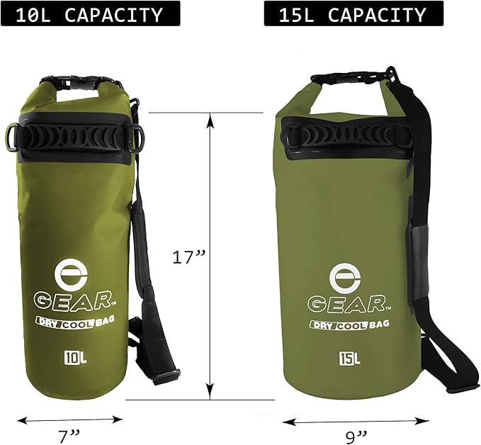Dry Bag Floating Cooler - Roll Top Insulated Backpack – Portable, Collapsible, Waterproof with Padded Shoulder Strap - Perfect for Kayaking Fishing Beach Hiking -15L
