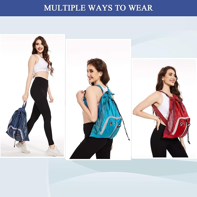 BeeGreen Drawstring Backpack for Men Women Athletic Gym Sports Workout Beach Swim …