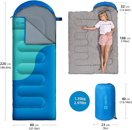 Sleeping Bags for Adults&Kids,Lightweight Waterproof Warm Weather Sleeping Bag,Compact Portable Sleeping Bag for Camping,Essentials Gear for Camping Hiking Outdoor Travel