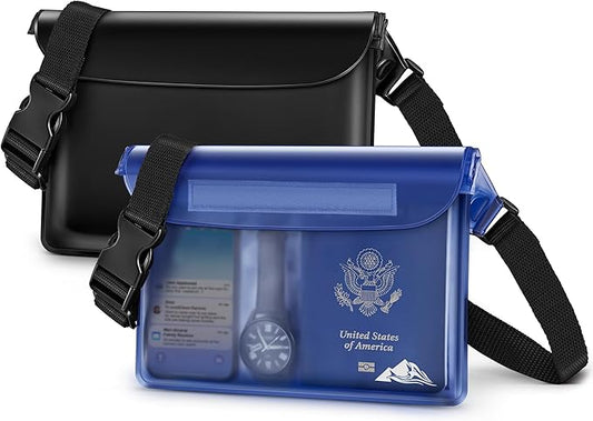 HEETA Waterproof Fanny Pack, Waterproof Pouch Dry Bag 2/3/4 Pack for Phone, Adjustable Waist Strap and Screen Touch Sensitive for Swimming Kayaking Boating Beach Fishing Diving Surfing Accessories