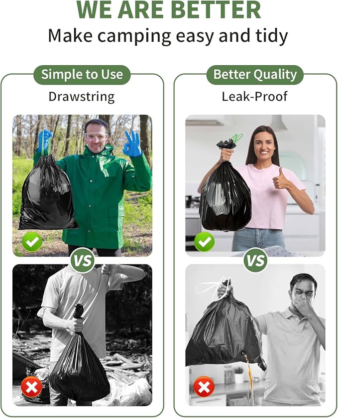 Camping Toilet Bags Poo Gel Set, Portable Toilet Bags with Camping Toilet Gel, Composting Toilet Bags Poo Gel for Portable Toilet Camping Outdoor Hiking Emergency Toilet