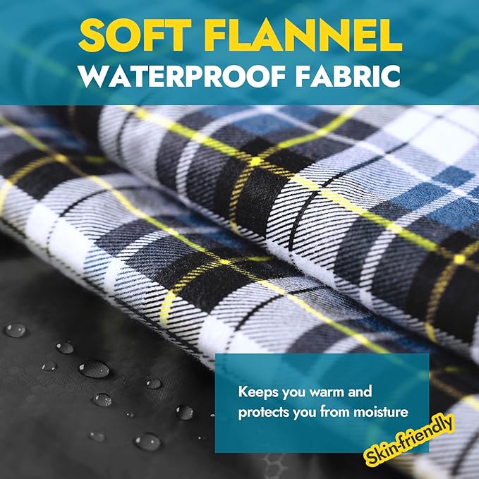 CANWAY Double Sleeping Bag Flannel for Adults Cold Weather Queen Size Two Person Sleeping Bags for Camping with 2 Pillows