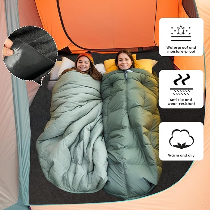 Camping Tent Carpet Mat, 6.23 X 5 Ft Waterproof Camping Rugs Tent Floor Blanket Picnic Floor Blanket for Camping Hiking Lawn Picnic Tent Supplies