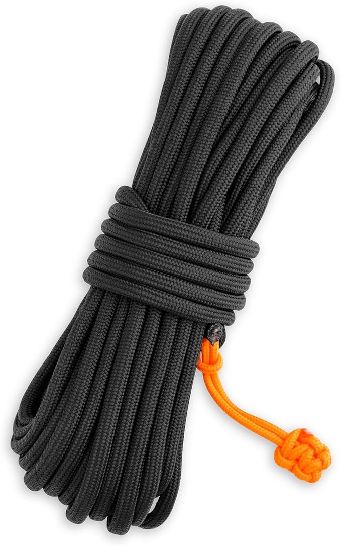 TITAN Survival Patented Paracord 550 - 25ft, 100ft, 500ft & Color Options - 620LB Strength Survival Paracord Military Spec with 3 Strands - Heavy Duty Hank Cord for Camping & Outdoors with Firestarter