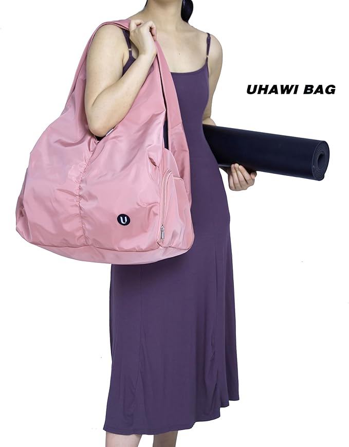 Gym bag with yoga mat holder Gym Bag for Women yoga bag with Shoes Compartment and Wet Dry Storage Pockets with Adjustable (pink)