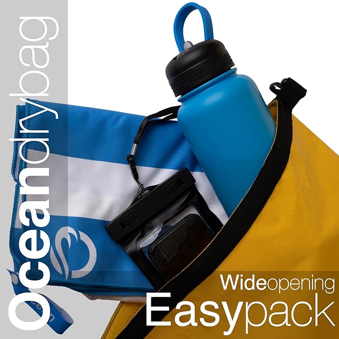 Oceandrybag - Waterproof Dry Bag Backpack - Floating Dry Sack Portable for Kayaking, Beach, Rafting, Boating, Hiking, Camping, Fishing with Waterproof Phone Case