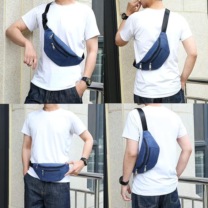 Fanny Pack for Men & Women, Fashion Waterproof Waist Packs with Adjustable Belt, Casual Bag Bum Bags for Travel Sports Running.