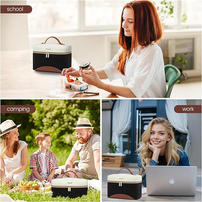 LOVEVOOK Insulated Lunch Bag for Women,Adult Lunch Box for Women,Leakproof Cooler Bag for Office Picnic Hiking Beach,Lunch Tote Bag with Adjustable Shoulder Strap