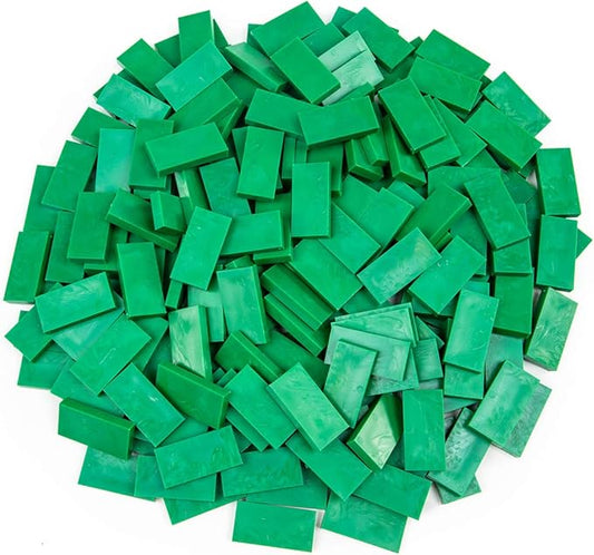 Bulk Dominoes Plastic Bulk 100pcs – Building and Stacking and Chain Reaction Toppling STEAM Toy Blocks for Kids (Green)