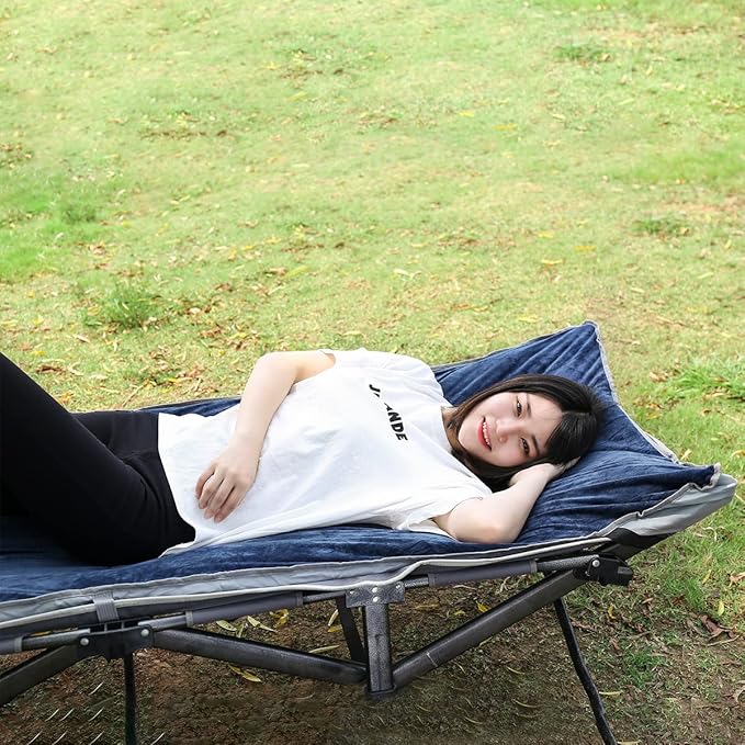 Sleeping Cot Pads (75" x 28") with Elastic Straps Portable for Outdoor & Hiking, Cotton Soft Thick Camping Cot Pad,Waterproof