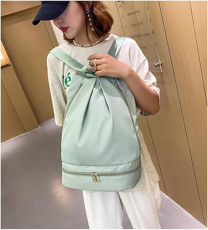 Swimming Bag Dry Wet Separation Female Sports Fitness Bag Waterproof Travel Storage Bag Yoga Bag Travel Backpack (green)