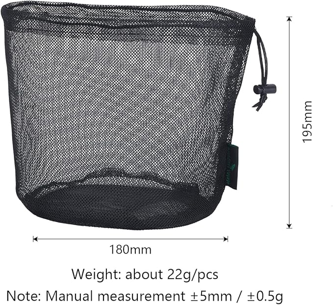 5pcs Nylon Mesh Bag Travel Stuff Sack Sports Equipment Bag BVP04
