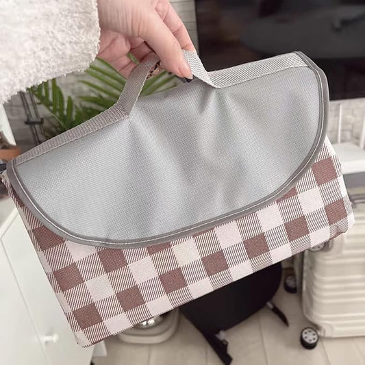 K Y KANGYUN Outdoor Picnic Blanket 80" x 80", Extra Large Beach Blanket, Foldable Lightweight Waterproof Sand Mat, Picnic Blanket for Beach Camping Hiking Park Patio (Brown, 80x80 inch)