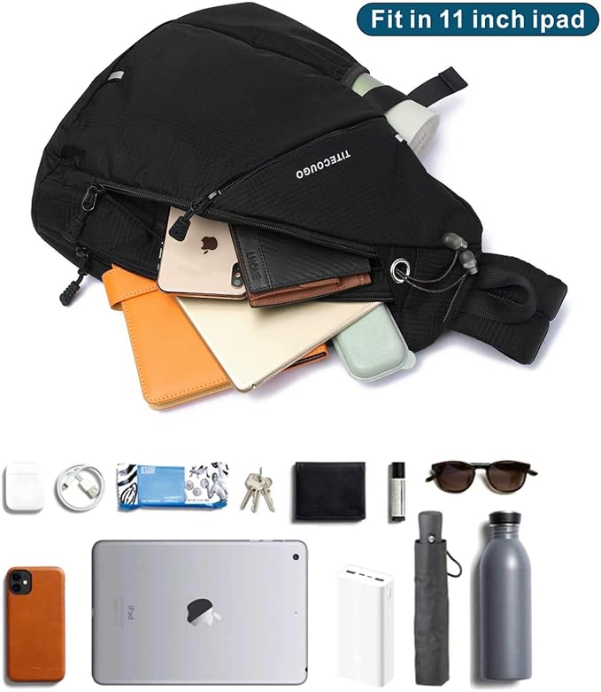 TITECOUGO Sling Bag Crossbody Shoulder Outdoor Travel Hiking Backpack for Women & Men