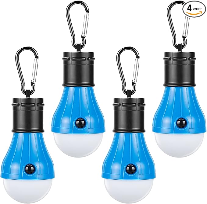 Doukey Portable Camping Lanterns [4 Pack] LED Tent Lanterns Emergency Light for Backpacking, Hiking, Hurricane Outage
