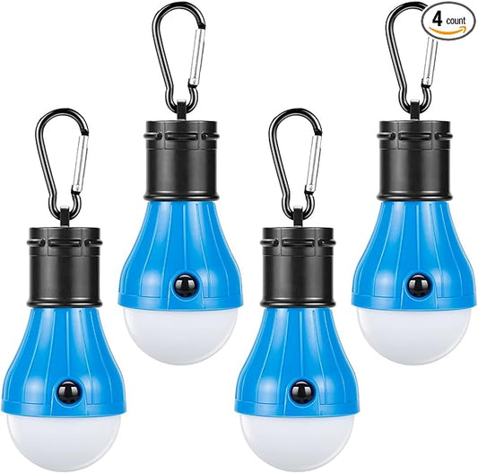 Doukey Portable Camping Lanterns [4 Pack] LED Tent Lanterns Emergency Light for Backpacking, Hiking, Hurricane Outage