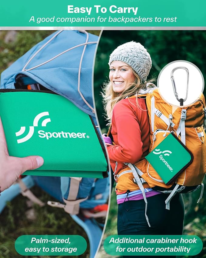 Sportneer Sitting Pad, Sit Pads for Backpacking Portable Camping Sit Pad Waterproof Folding Pad Stadium Seat Pad for for Camping Picnics Hiking