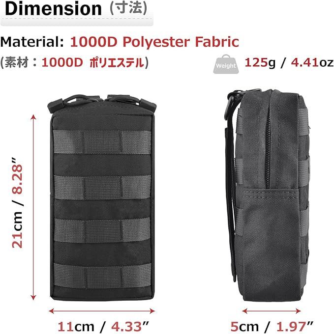 Azarxis Molle Pouches, Tactical Compact EDC Small Utility Pouch Waist Bags Sundries Storage Admin Organize Gear Gadget for Military Backpack