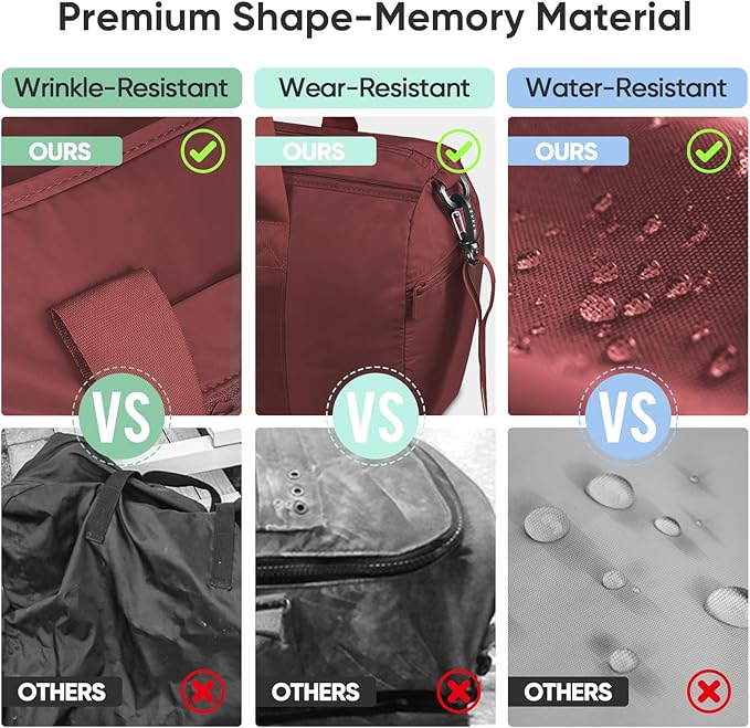 BALEINE Gym Bag for Women and Men, Small Duffel Bag for Sports, Gyms and Weekend Getaway, Waterproof Dufflebag with Shoe and Wet Clothes Compartments, Lightweight Carryon Gymbag (Red)