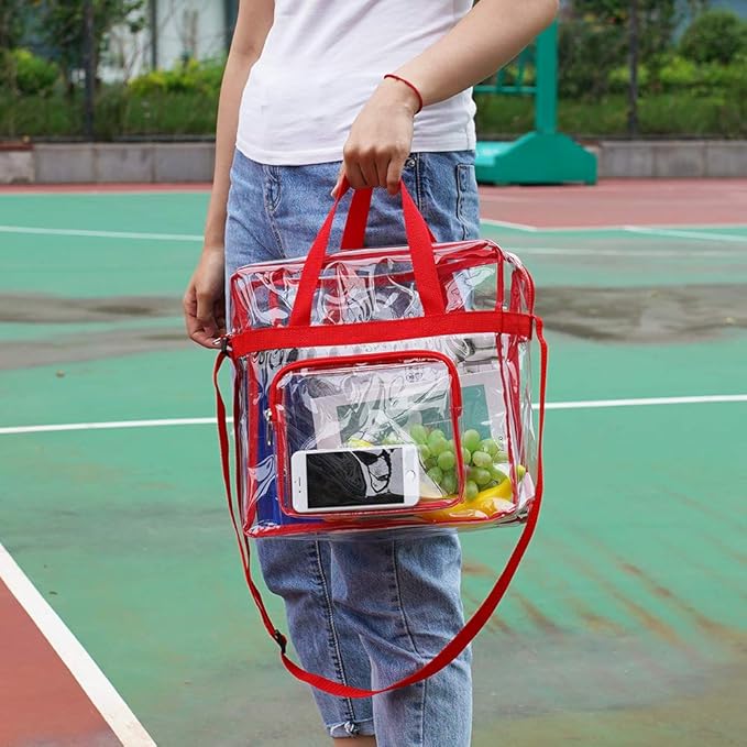 Clear Bag Stadium Approved,Stadium Security Travel & Gym Clear Tote Bags,12"x 6"x12"