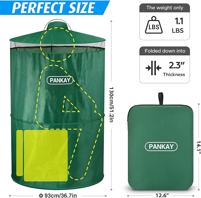 PANKAY Pop Up Privacy Tent, Portable Outdoor Camping Bathroom Toilet Tent, Collapsible Shelter for Camping & Emergency – Lightweight & Sturdy, Easy Set Up, Foldable - with Carry Bag