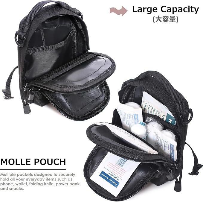 Azarxis Molle Pouches, Tactical Compact EDC Small Utility Pouch Waist Bags Sundries Storage Admin Organize Gear Gadget for Military Backpack