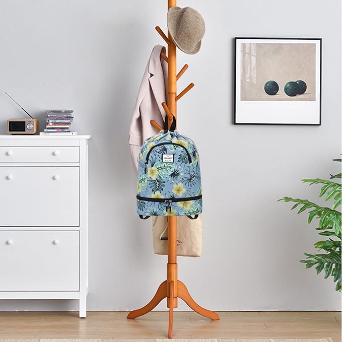 Dry Wet Drawstring Backpack with Shoe Compartment for Women Adjustable Gym Bag