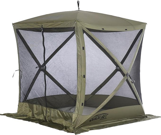Clam Quick Set Traveler 6 by 6 Foot Portable Pop Up Outdoor Tent Canopy and Carry Bag with 3 Wind and Sun Panels Accessory, Green