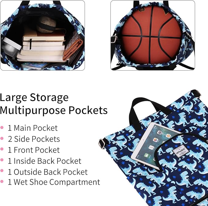Dry Wet Drawstring Backpack with Shoe Compartment for Women Adjustable Gym Bag